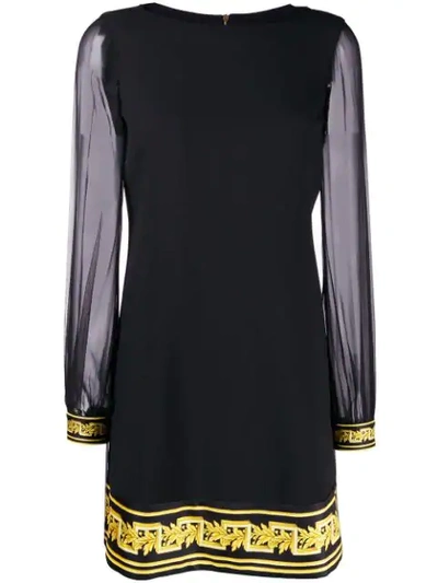 Shop Versace Baroque Print Shift Dress In Black
