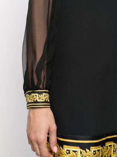 Shop Versace Baroque Print Shift Dress In Black