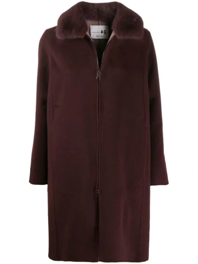 Shop Manzoni 24 Mink Collar Coat In Tamarindo