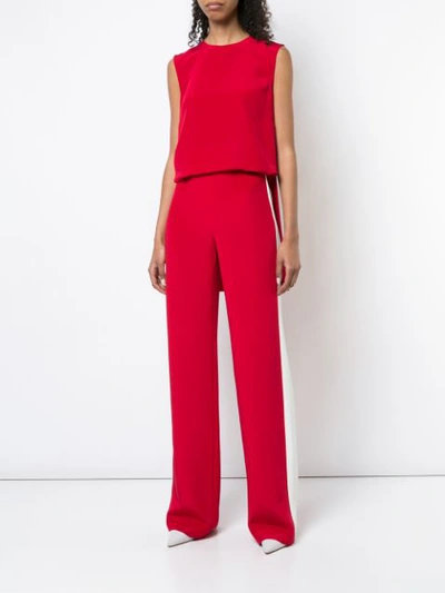 Shop Adam Lippes Side-striped Wide-leg Trousers - Red