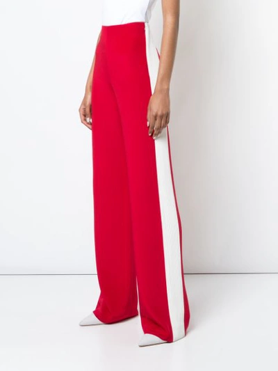 Shop Adam Lippes Side-striped Wide-leg Trousers - Red