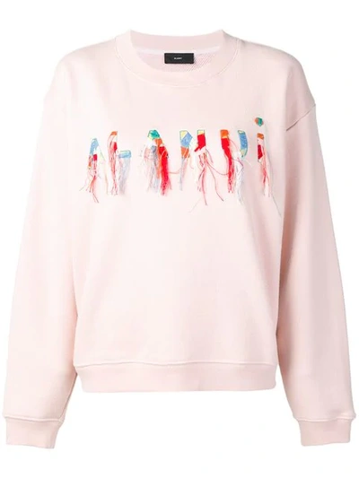 Shop Alanui Logo Embroidered Sweatshirt In Pink