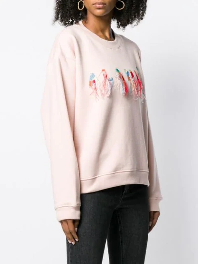 Shop Alanui Logo Embroidered Sweatshirt In Pink