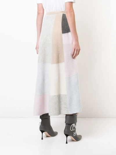 Shop Adam Lippes Brushed Cashmere Flared Skirt In Multicolour