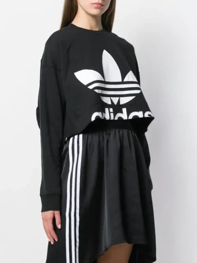 Shop Adidas Originals Logo Print Sweatshirt In Black
