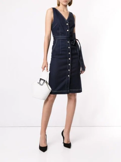 Shop 3x1 Albany Denim Midi Dress In Black