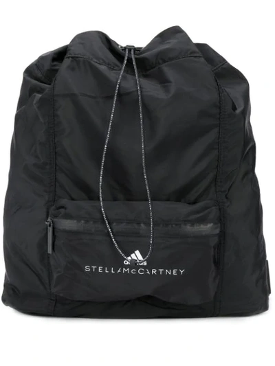 Shop Adidas By Stella Mccartney Logo Print Backpack In Black