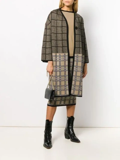 Shop Antonio Marras Checked Fitted Skirt In Gold