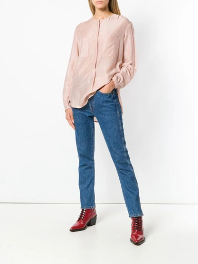 Shop Phisique Du Role Collarless Shirt - Pink