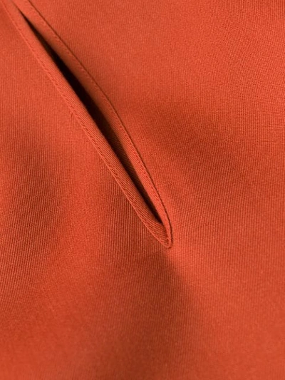 Shop Rochas Bishop Sleeve Midi Dress In Orange