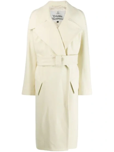 Shop Vivienne Westwood Belted Coat In White