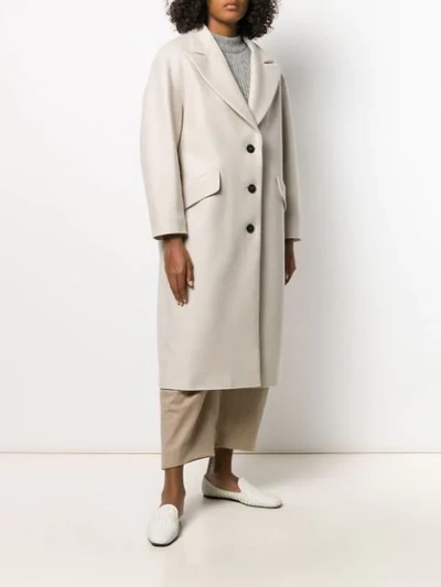 Shop Harris Wharf London Single-breasted Coat In Neutrals