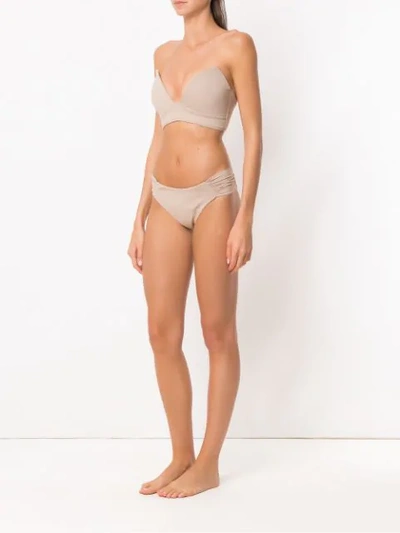 Shop Amir Slama Bikini With Cut Detail In Neutrals