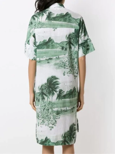 Shop Osklen Rj Print Shirt Dress In Green