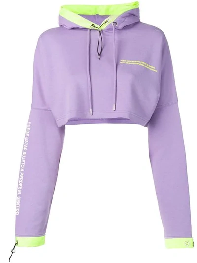 Shop Marcelo Burlon County Of Milan Oversized Cropped Sweatshirt In Purple