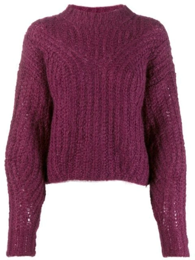 Shop Isabel Marant Knitted Mohair Blend Jumper In Purple