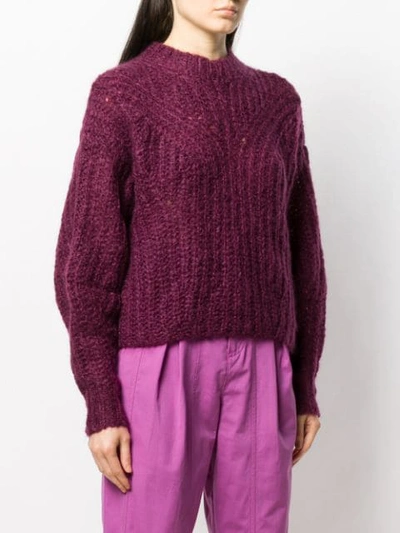 Shop Isabel Marant Knitted Mohair Blend Jumper In Purple