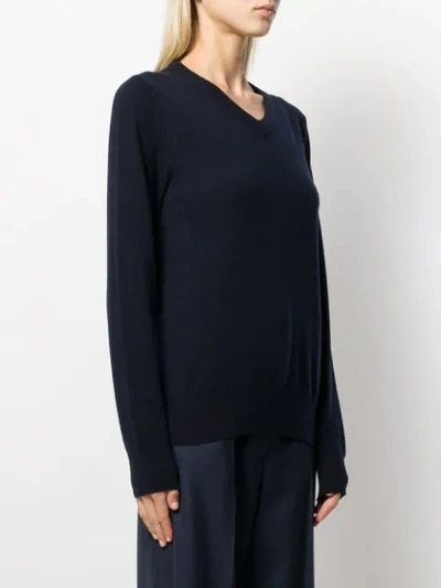 Shop The Row Ribbed V-neck Jumper In Blue