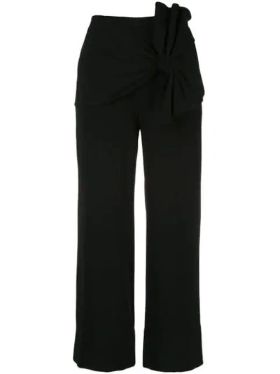 Shop Cinq À Sept Connie Knot-detail Trousers In Black