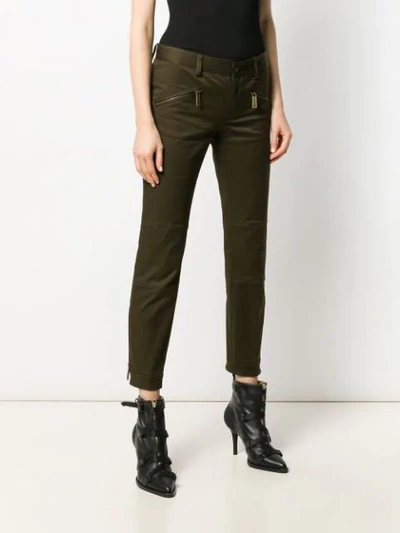 Shop Dsquared2 Low Rise Skinny Trousers In Green