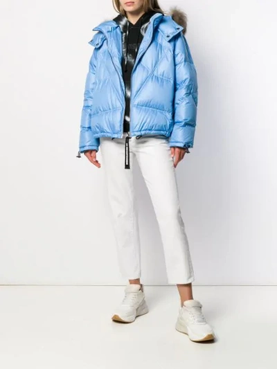 Shop As65 Faux Fur Lined Jacket In Blue