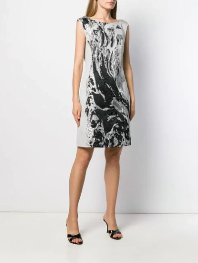 Shop Alberta Ferretti Metallic Sheen Dress In Grey