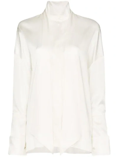 Shop Alexandre Vauthier Hemd Mit Schleifenkragen In White