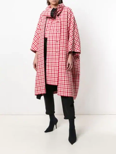 Shop Balenciaga Check Coat - White