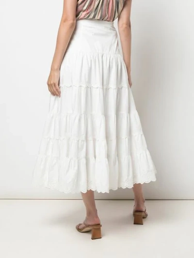 ULLA JOHNSON PRAIRIE SKIRT - 白色