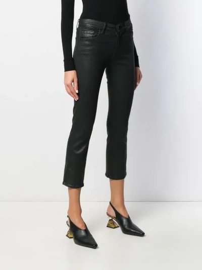 Shop 7 For All Mankind Faux Leather Cropped Trousers In Black