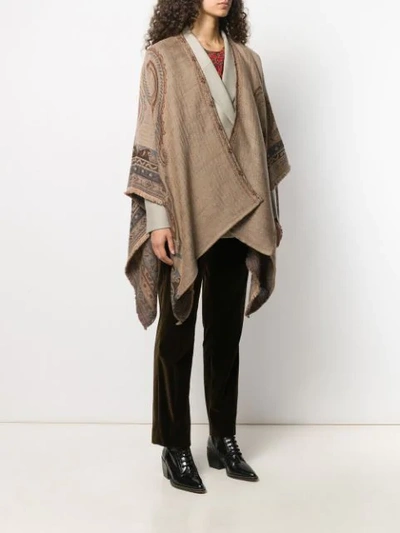 Shop Etro Paisley Draped Cardi-coat In Neutrals