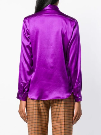 Shop Blanca Sheen Button-down Shirt - Purple