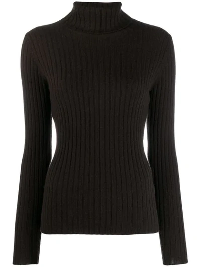 Shop Allude Cashmere Turtleneck Jumper In Brown