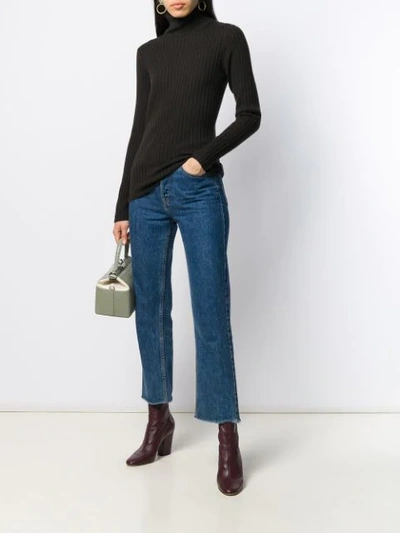 Shop Allude Cashmere Turtleneck Jumper In Brown