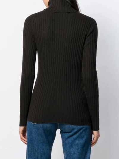 Shop Allude Cashmere Turtleneck Jumper In Brown