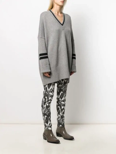 Shop Barbara Bui Oversized Knitted Jumper In Grey