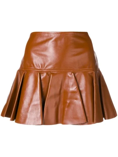 Shop Chloé Flared Mini Skirt In Brown