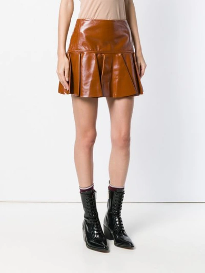 Shop Chloé Flared Mini Skirt In Brown