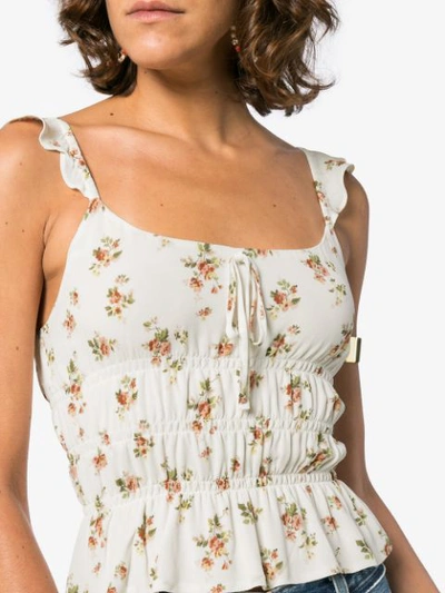 Shop Reformation Florales 'aurora' Top In White