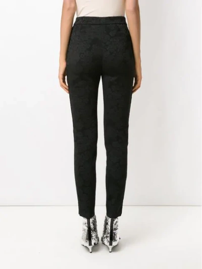 Shop Dolce & Gabbana Floral Brocade Skinny Trousers In Black