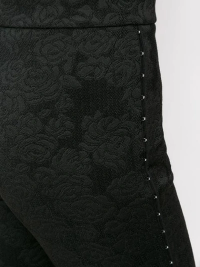 Shop Dolce & Gabbana Floral Brocade Skinny Trousers In Black