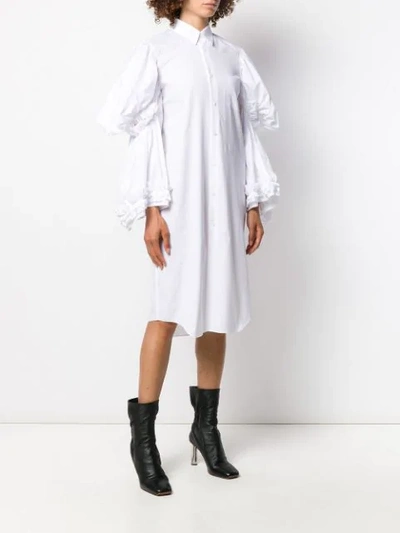 Shop Comme Des Garçons Layered-sleeve Shirt Dress In White