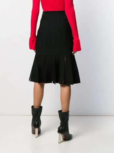Shop Alexander Mcqueen Pleated Midi Skirt In Black