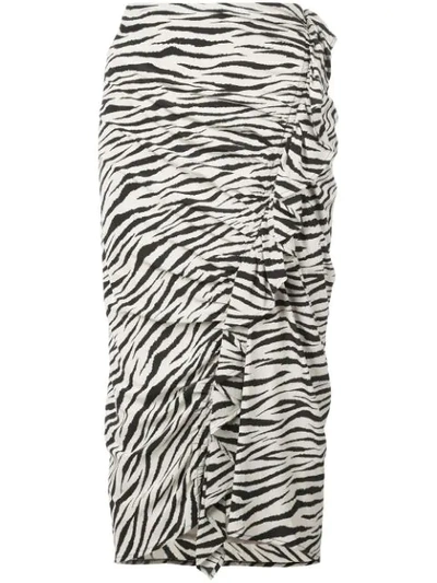 Shop A.l.c Zebra Print Skirt In Black