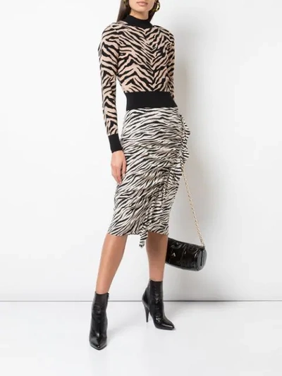 Shop A.l.c Zebra Print Skirt In Black