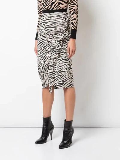 Shop A.l.c Zebra Print Skirt In Black