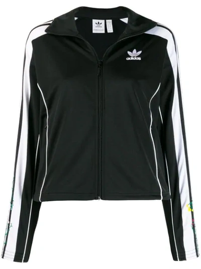 Shop Adidas Originals Side Stripes Sports Jacket In Black