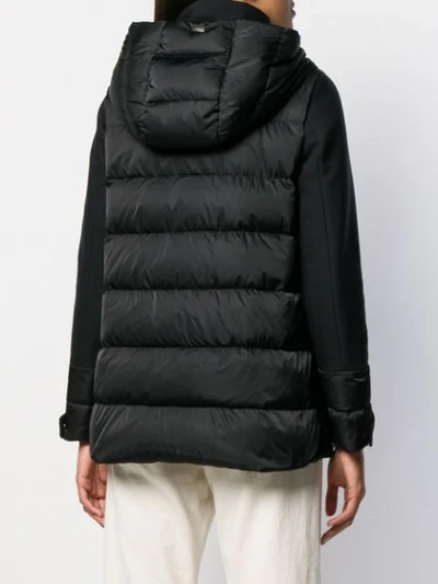 Shop Herno Hooded Padded Jacket In Black