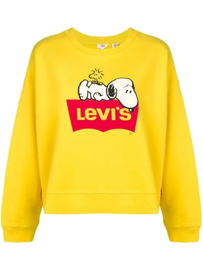 Levi's Snoopy Sweatshirt In Yellow | ModeSens