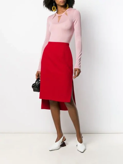 Shop N°21 High Low Hem Skirt In Red